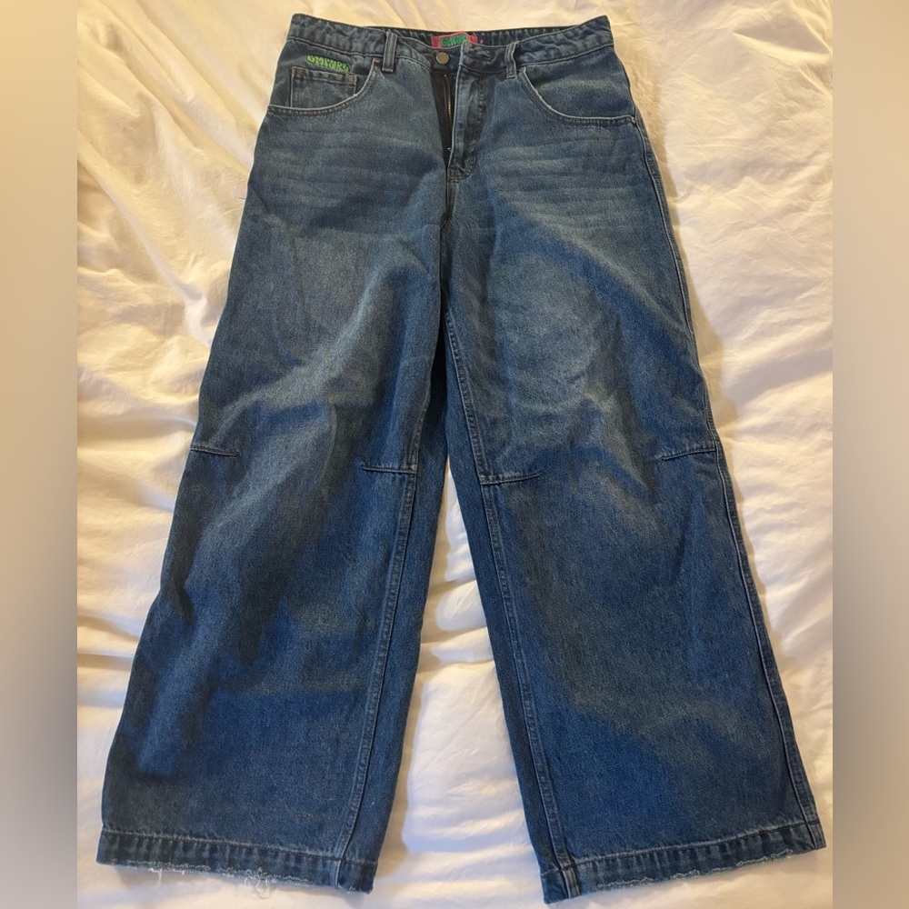 Wide-Leg Blue Empyre Denim Jeans